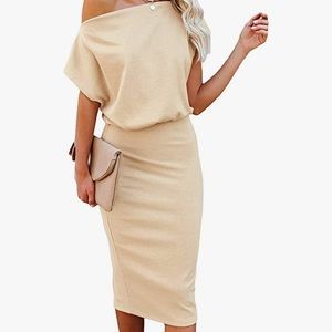 Off the shoulder dress - apricot - size 12/14 (L)